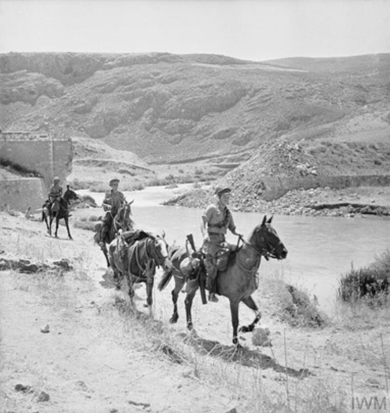 Cheshire Yeomanry patrolling in and around Merjuyan, Syria, 1941. The British Army’s horseback units were deployed for patrol and reconnaissance work in the field.